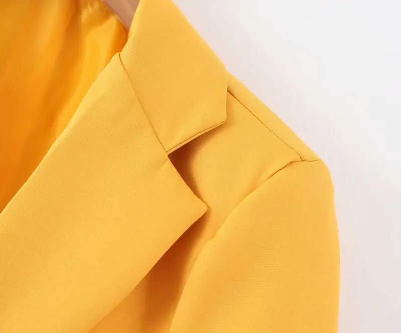 Vintage Stylish Office Lady Pockets Blazers Coat Women Fashion Notched Collar Long Sleeve Ladies Outerwear Chaqueta Mujer