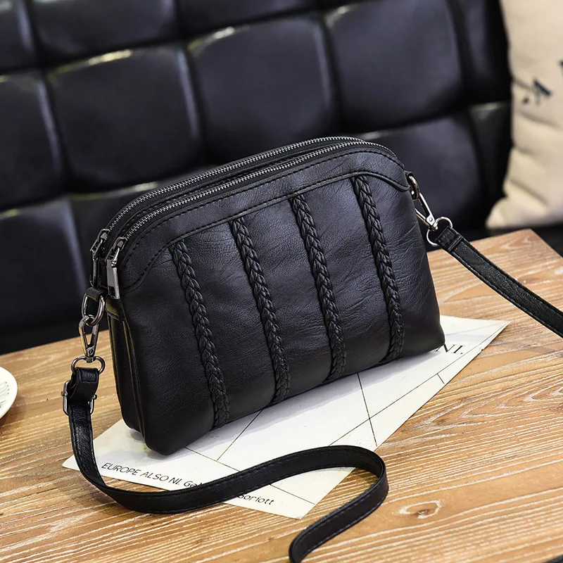 

2021 Messenger Bag Shoulder Bags for Women Ladies New Leather Luxury Designer Handbags Top handle Fashion Crossbody Bags Black