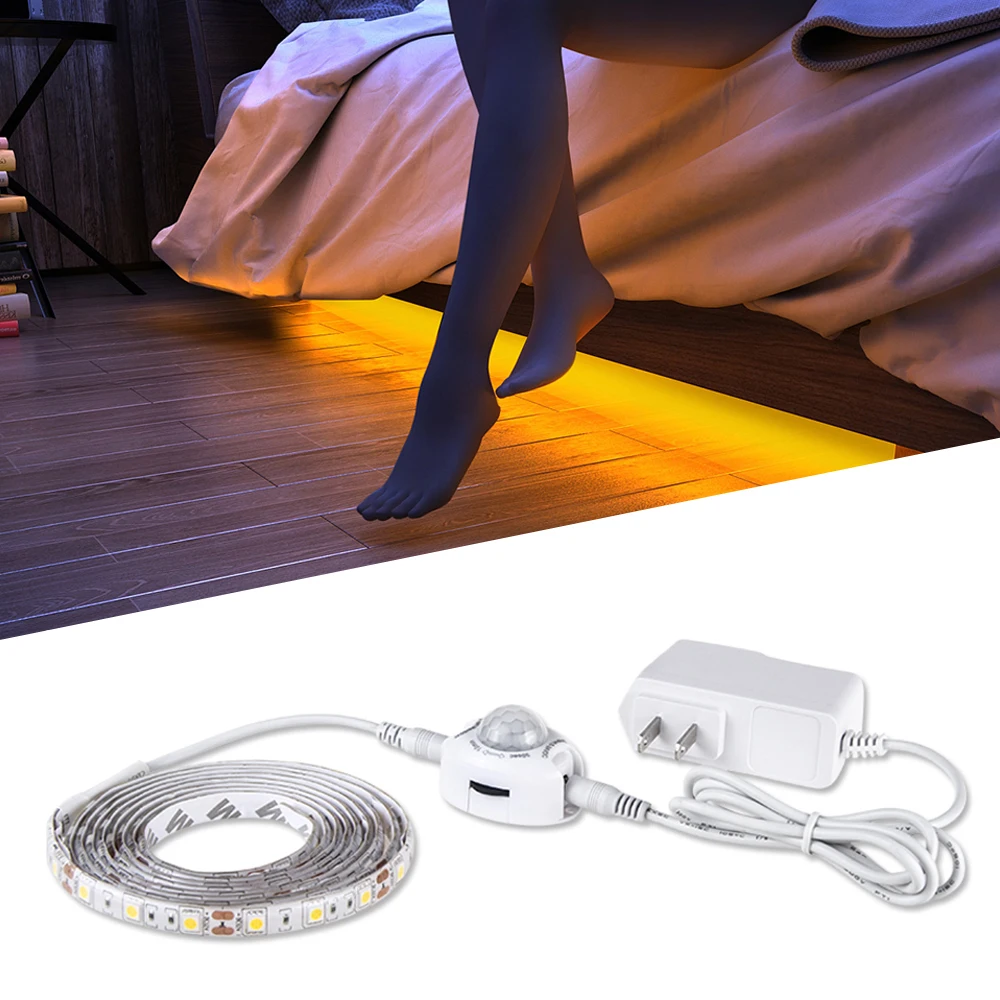 

Kitchen Light 12V LED Under Cabinet Light 5m Cocina Lamp Bedroom Light with PIR Motion Sensor Flexible Closet Stairairs Lighting