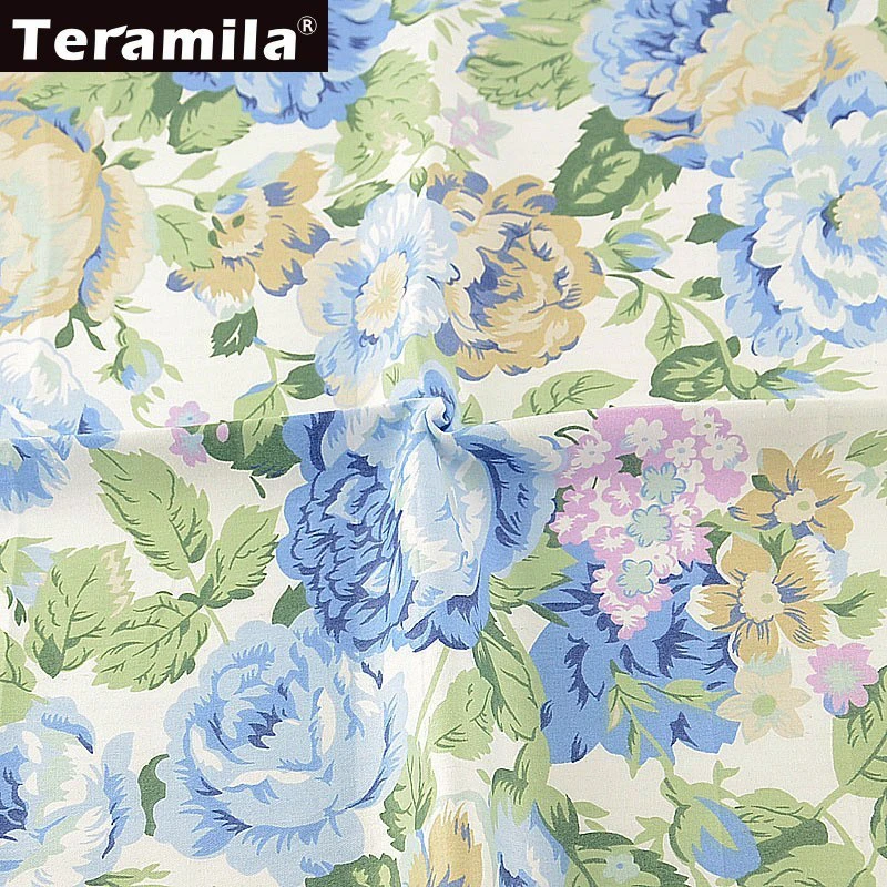 Teramila Новинка белый стеганый саржевый материал для шитья 100% хлопок Голубая