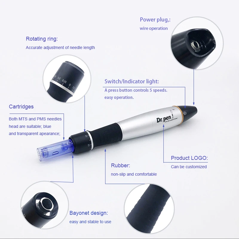 Электрический Dr. pen Ultima A1-C полумерманентная вышивка татуировки пистолет с 12 булавки иглы картриджи Авто Микро прокатки Дерма терапия