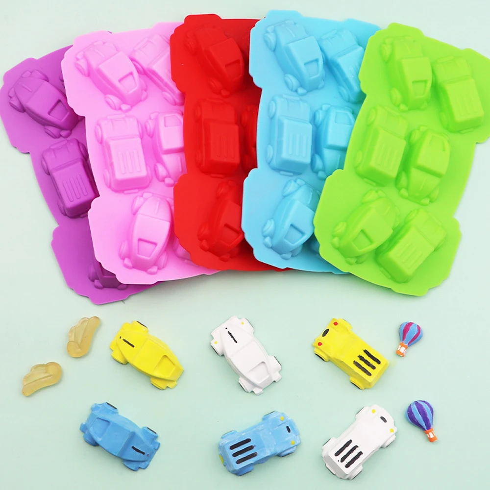 Многоцветная 3D DIY мультяшная Автомобильная форма шоколадный торт Силиконовая