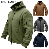 mens jacket outdoor military multi pocket soft shell polar fleece men windproof warm combat hooded tactical coats outerwear men