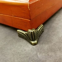 4pcs antique corner protector bronze jewelry chest box wooden case decorative feet leg metal corner bracket hardware