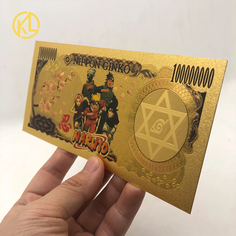 10 шт. японский аниме удзумаки Кушина 10000 иен Золотой Пластиковый Сувенирный