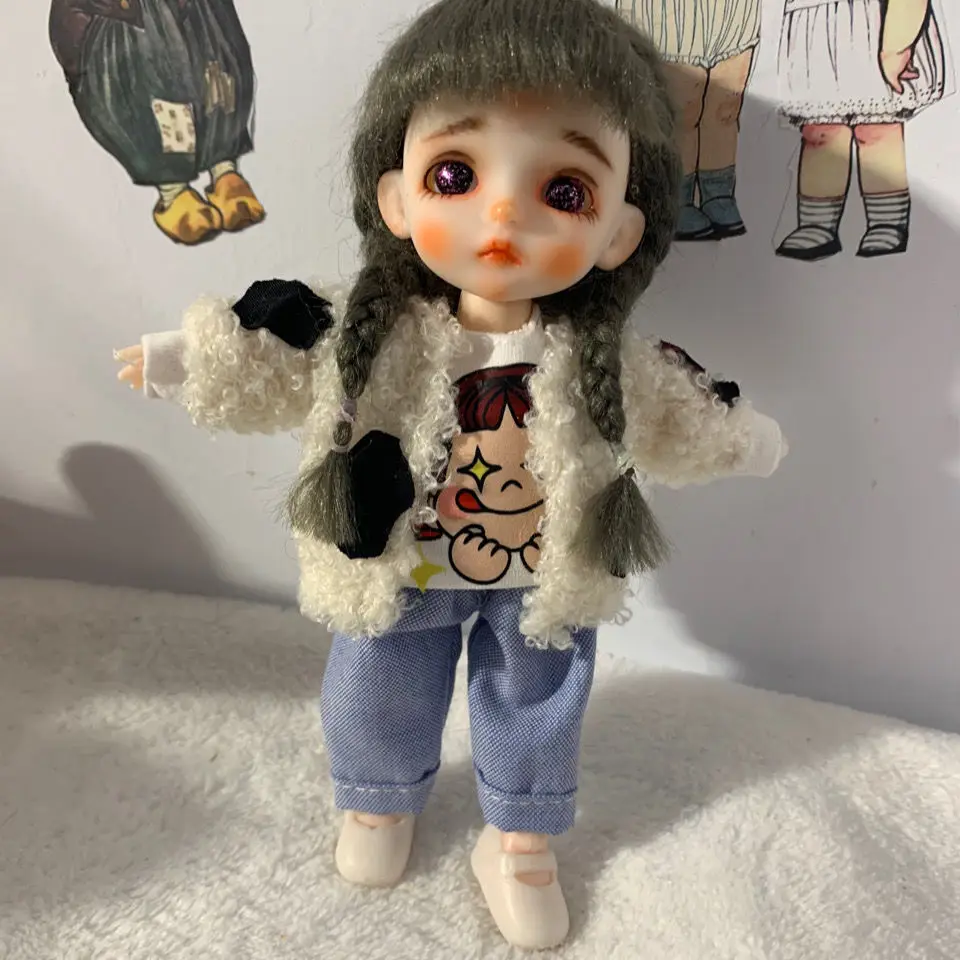 

16CM BJD Dolls Diy Fashion Clothes Dresses Makeup Face Baby Wig With Shoes Girls Doll Toy Children Gift