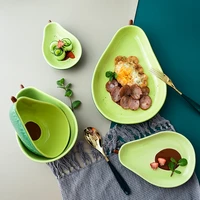avocado plate ceramic dish salad bowl breakfast cereal bowl dish party snack fruit dishes plate dessert tray photography props