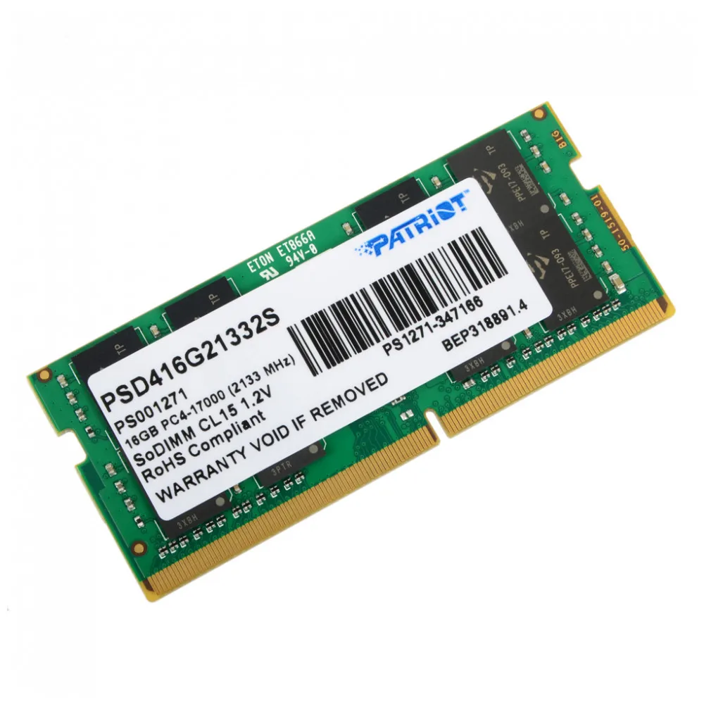 Модуль памяти для ноутбука PATRIOT 16GB PC17000 DDR4 SO PSD416G21332S | Компьютеры и офис