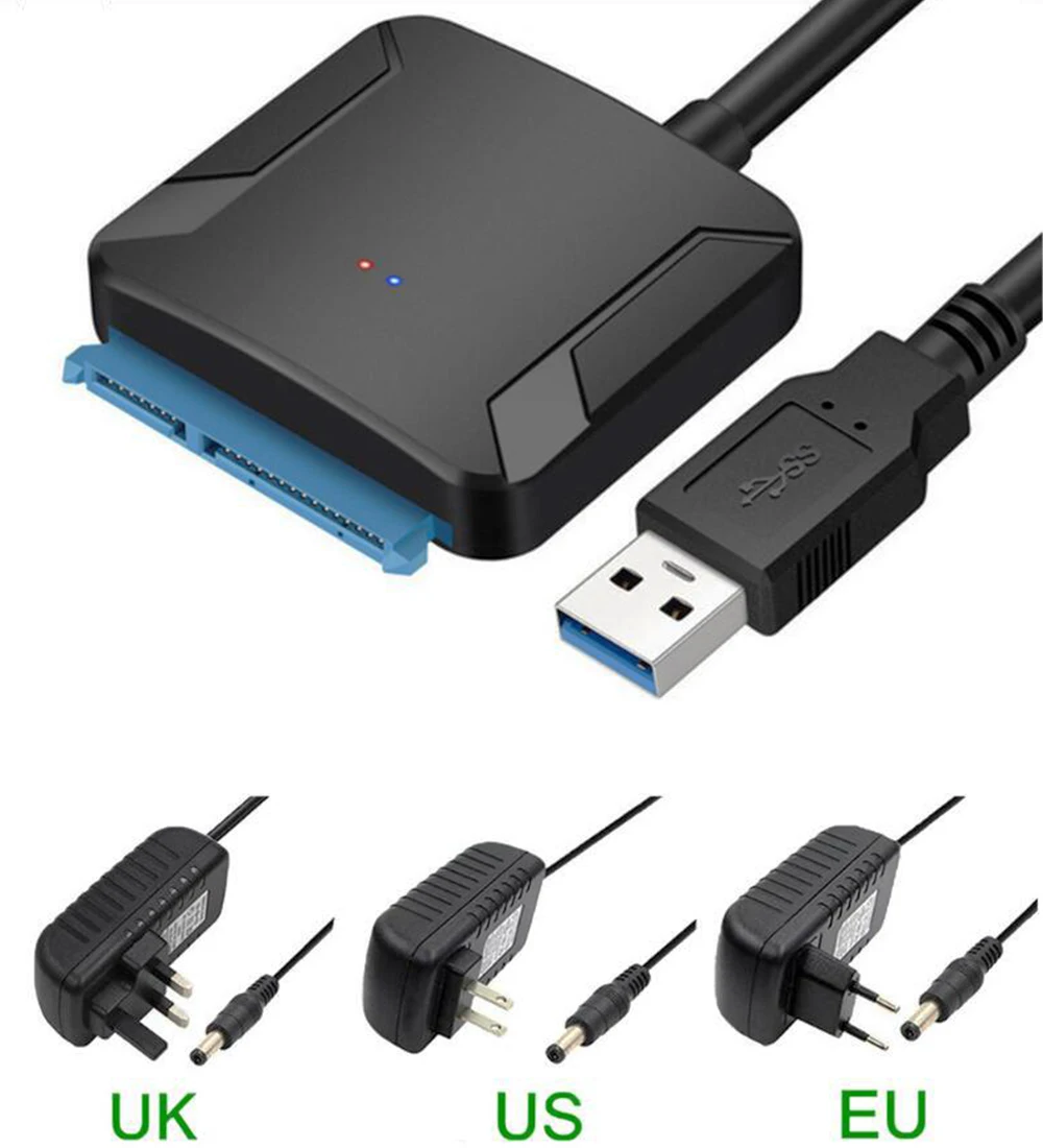 Переходник 40 см с USB 3 0 на 22 pin SATA кабель адаптером EU US UK для жесткого диска 2 5 дюйма