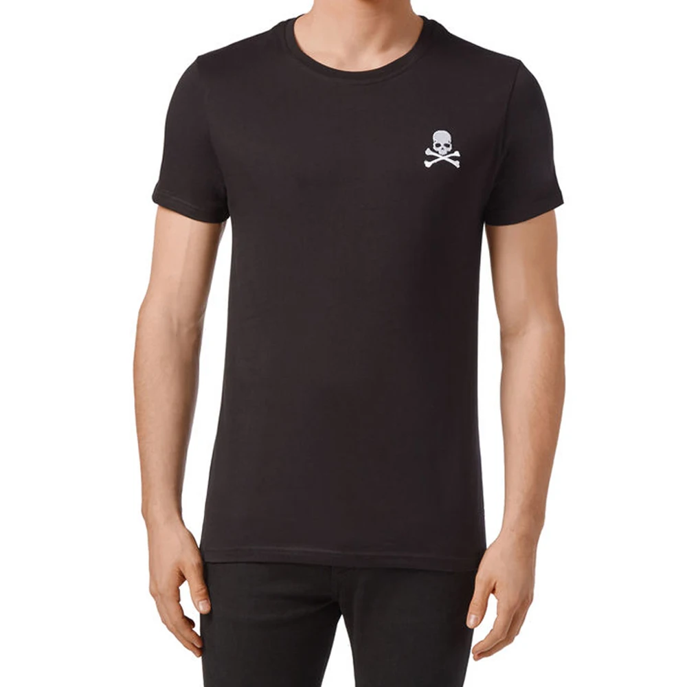 Футболка мужская с вышивкой хлопок удобная модная летняя короткая рубашка