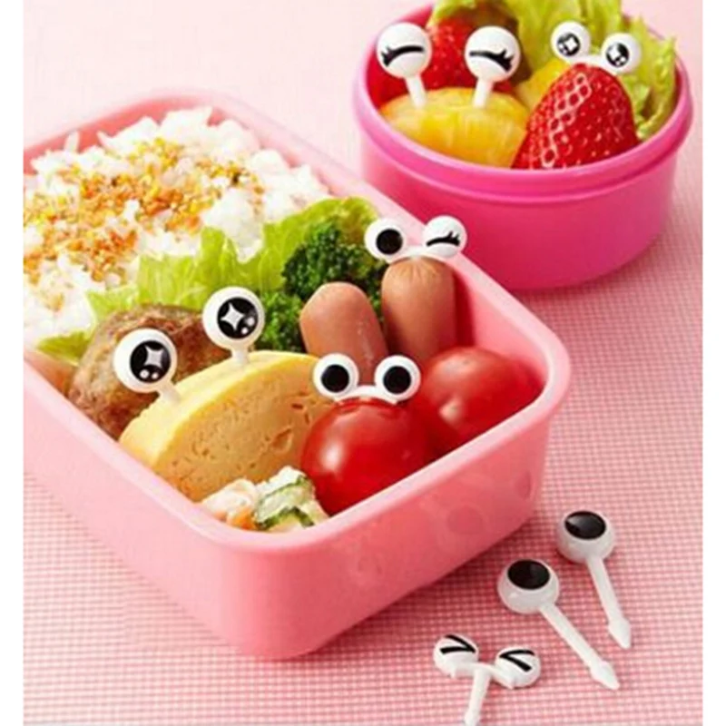 10 шт./лот милые вилки для глаз с фруктовым зубочисткой аксессуары Bento
