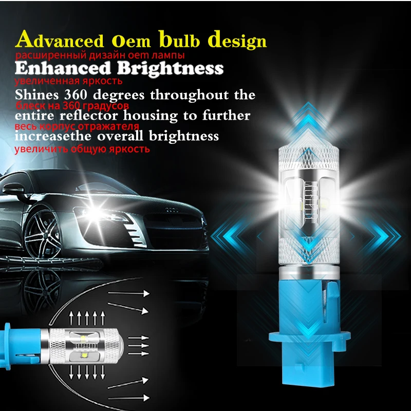 Gtinthebox Canbus ксеноновый белый PH16W 12V авто светодиодный лампы для Audi BMW VOLVO и т. д.