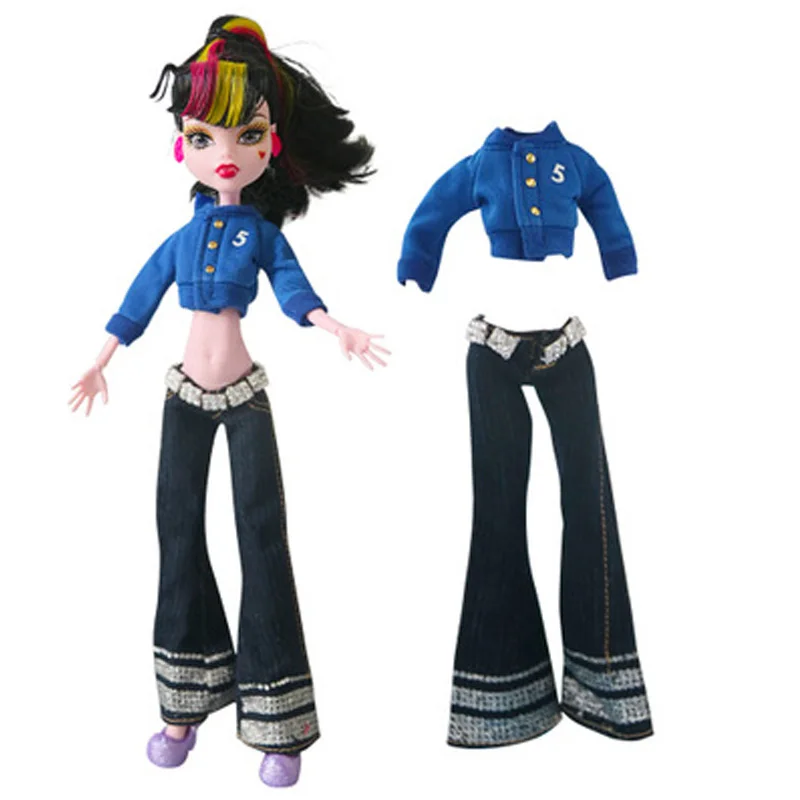 1 комплект синие топы и длинные штаны для кукол Monster High Одежда куклы монстры
