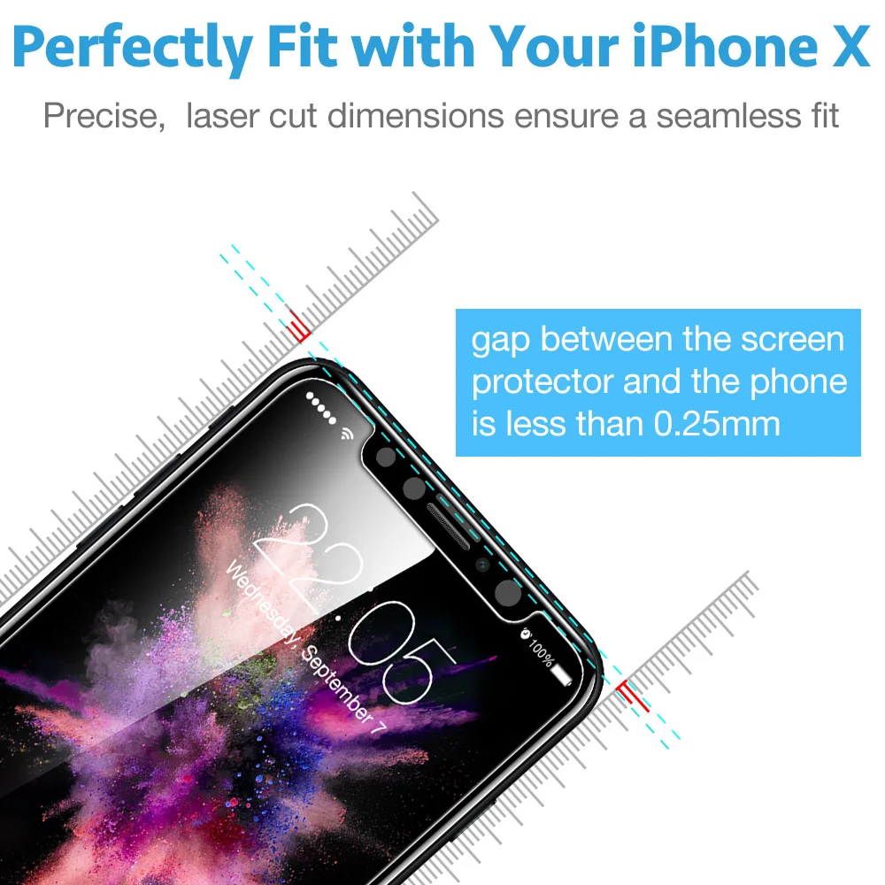 Защита экрана для iPhone X 5,8 дюймов, ESR 1 шт. 5X более прочная защита из закаленного стекла с бесплатным аппликатором для iPhone 10 5,8 дюймов