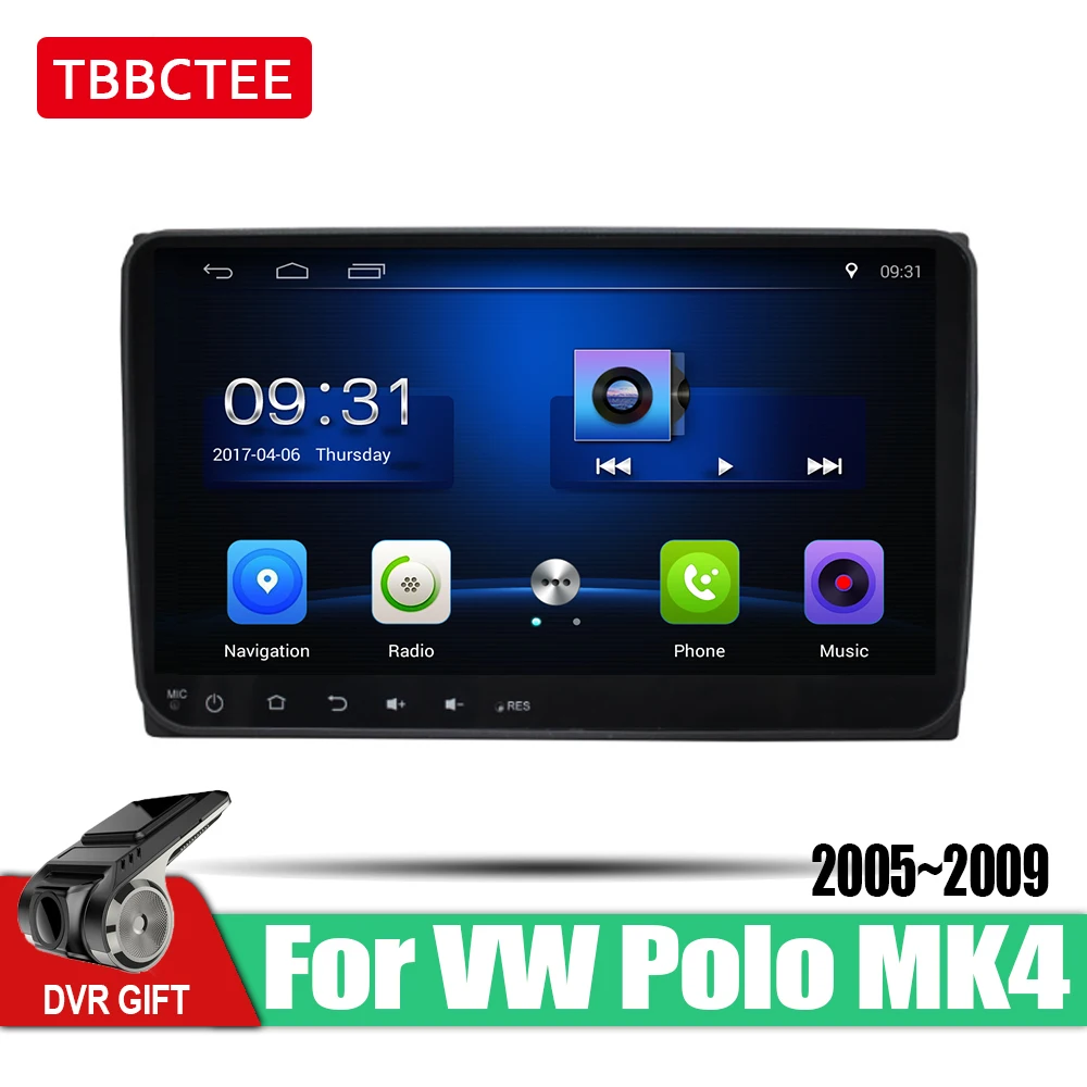 TBBCTEE Android автомобильный 2 din Мультимедиа GPS навигация для Volkswagen VW Polo MK4 2005 ~ 2009 vedio