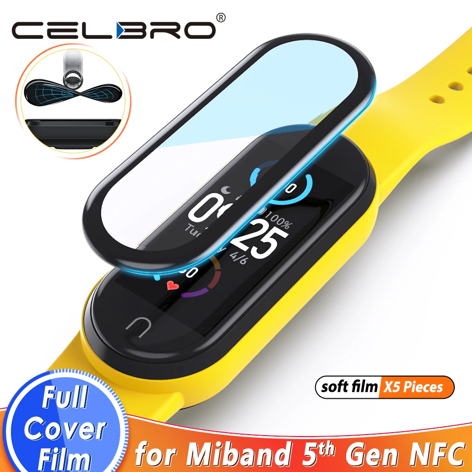Защитное стекло закаленное 3d-стекло HD для Xiaomi Mi band 5 | Мобильные телефоны и