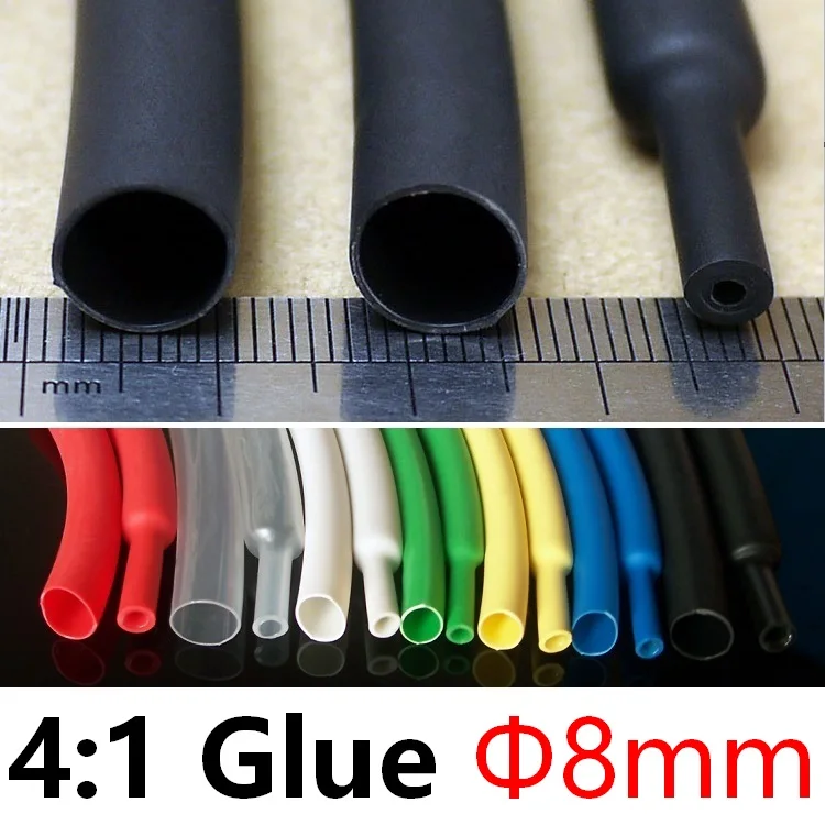 

Diameter 8mm Heat Shrink Tube 4:1 Ratio Dual Wall Thick Glue Waterproof Wire Wrap Insulated Adhesive Lined Cable Slveeve