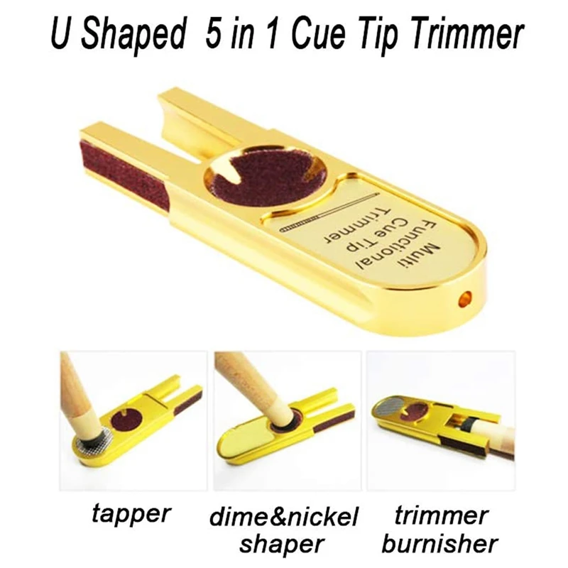 

Hot U-Shape Billiards Pool Cue Tip Trimmers Repairer Tool Muti-Functional Club Tip Alloy Snooker Club Tool Accessories