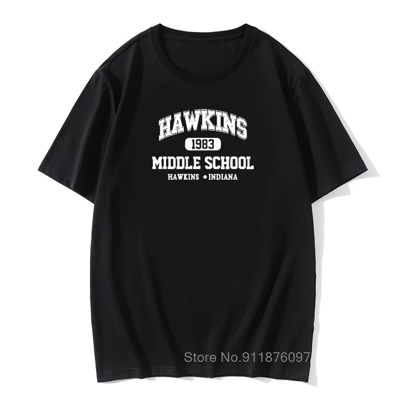 

STRANGER THINGS Hawkins High School short sleeve t shirts tee tshirts 100% cotton jersey joggers Funny