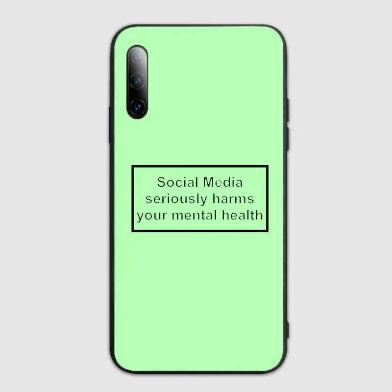 

Social Media seriously harms your mental health Phone Case For Xiaomi F1 mi10lite 5 8se pro note2 3 6 8 9t a2 Cover Fundas Coque