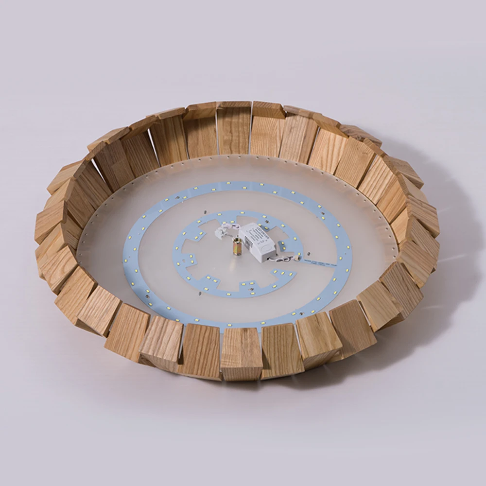 Скандинавские деревянные подвесные светильники светодиодные круглые лампы для