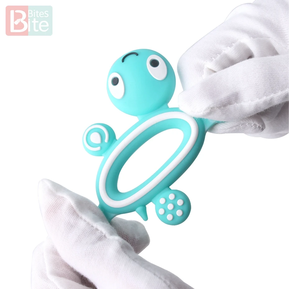 10PCS/5PCS Silicone Baby Teethers Turtle Food Grade Tortoise Silicone Tiny Rod Children's Goods Nurse Gift Baby Teether Toys