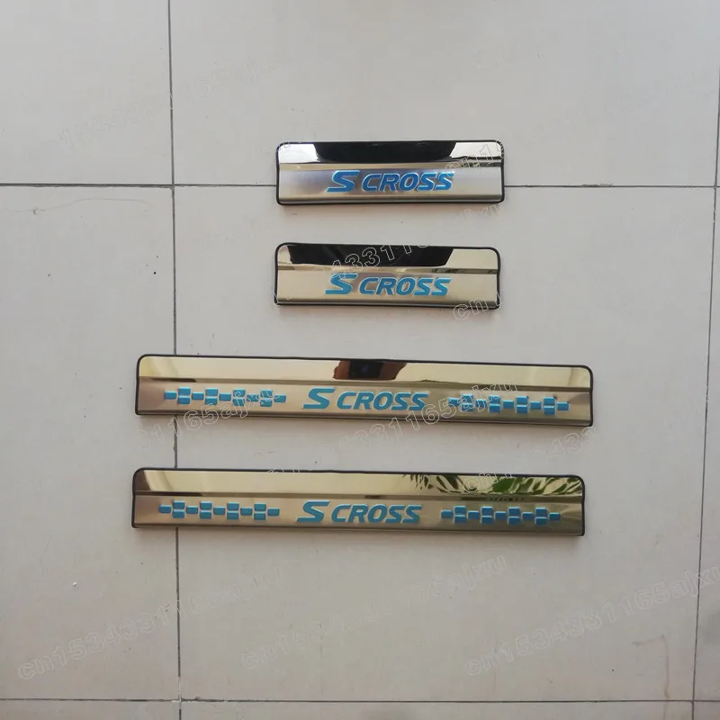 

Аксессуары для Suzuki SX4 S-Cross SCross 2014-2018 2019, хромированные автомобильные дверные пороги из нержавеющей стали, защитная пластина для педали