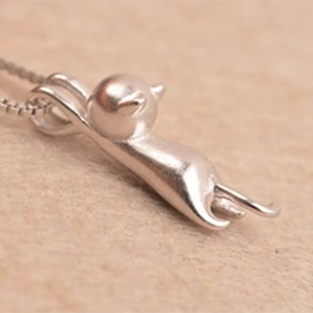 Женское милое крошечное ожерелье с котенком кулон ювелирное изделие подарок