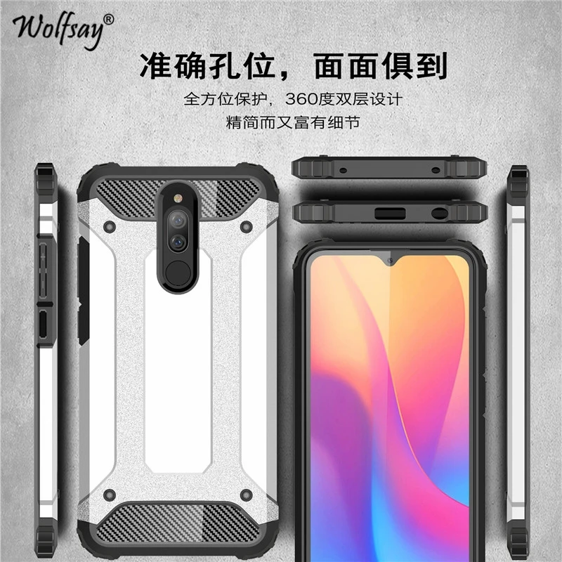 

For Xiaomi Redmi 8 Case Shockproof Armor Rubber Hard Back PC Phone Case For Xiaomi Redmi 8 Protective Cover For Xiaomi Redmi 8