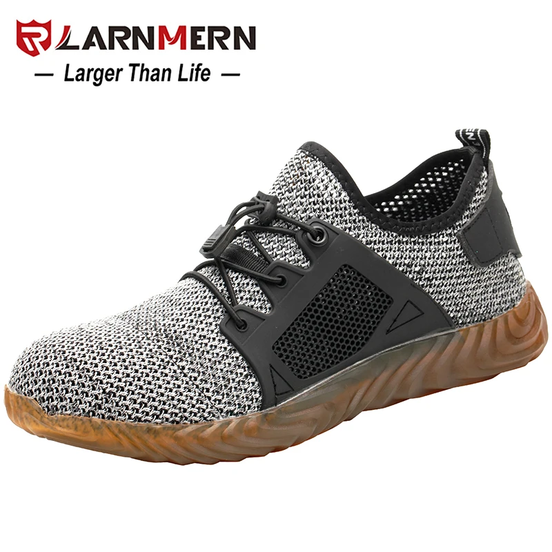 LARNMERN Men's Work Safety Shoes Steel Toe Lightweight Breathable Anti-smashing Non-slip Construction Protective Footwear | Обувь