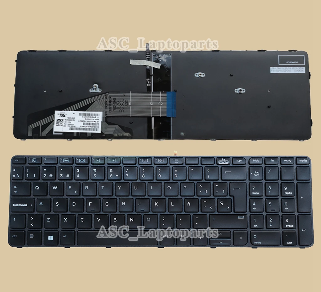 Новая клавиатура с испанской раскладкой для HP ProBook 450 G3 G4 455 470 827028 G4-071 черная рамка