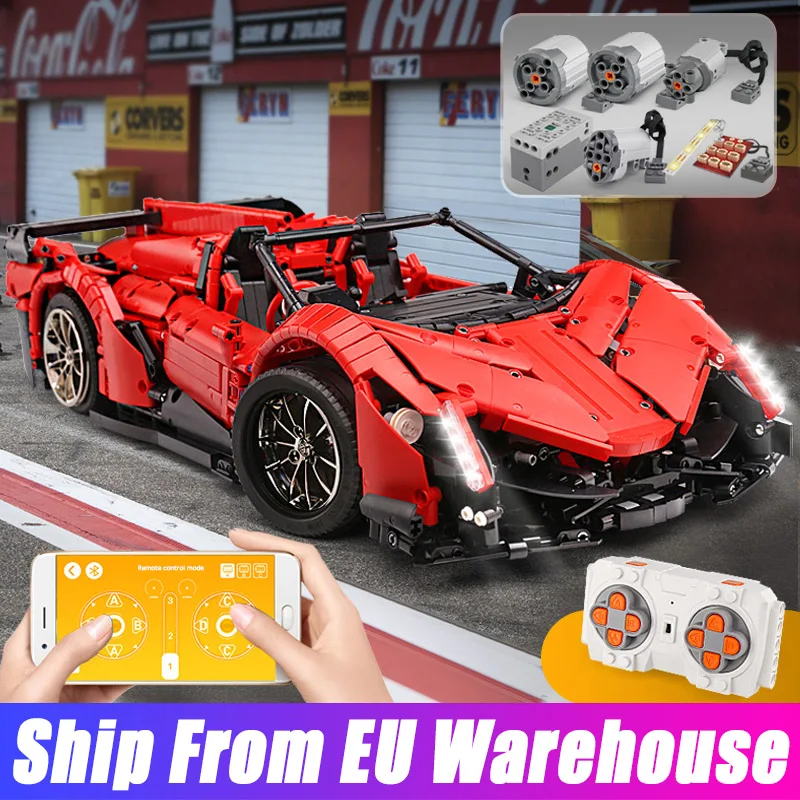 Высокотехнологичный спортивный автомобиль Mould King 13079 с приложением на
