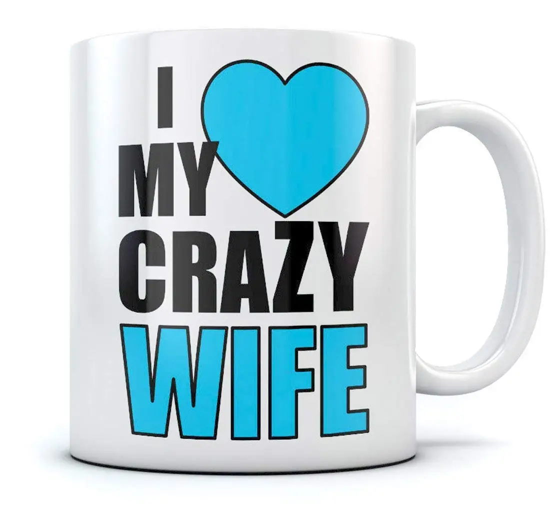 11 унций с надписью I Love Сердце мое Crazy/Потрясающая Жена Романтический Кофе кружка