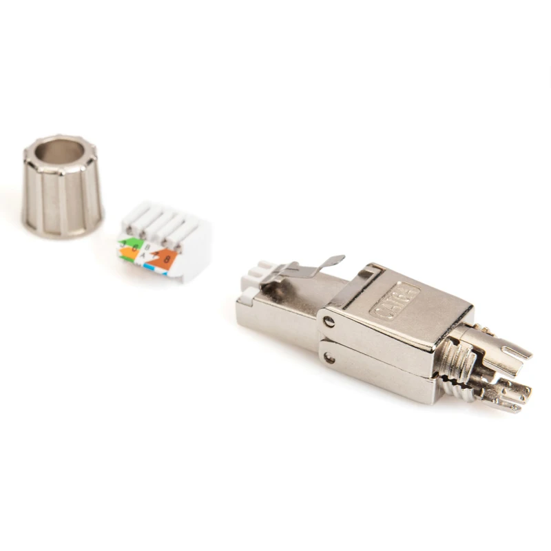 RJ45 8P8C Cat 6A Cat7 полевой разъем полностью экранированный выходной штекер без