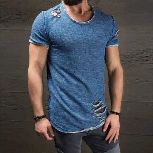 Мужская повседневная спортивная футболка для тренажерного зала фитнеса