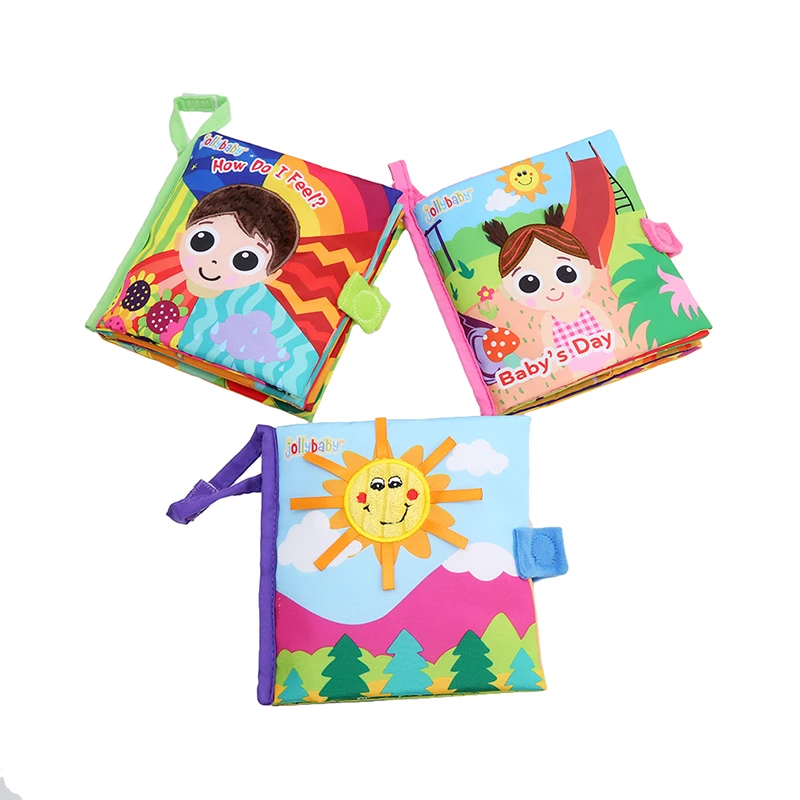 

6M+ Baby Mobile Cloth Book Cartoon Horse Owl Girl Boy Book Cloth For Toddlers Soft Plush Early Educational Toys