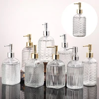 400ml vintage glass manual pressure liquid soap dispensers large capacity non slip storage bottles accessories for home bathroom