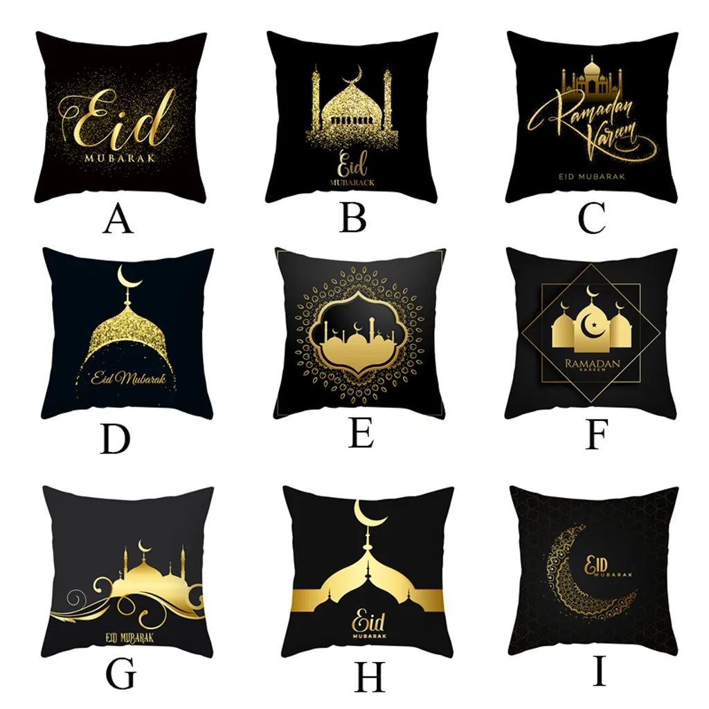 

Eid Mubarak Ramadan Decoration Pillow Case Decorative Pillowcases Islam Eid Throw Pillow Case kussensloop almohada poszewka