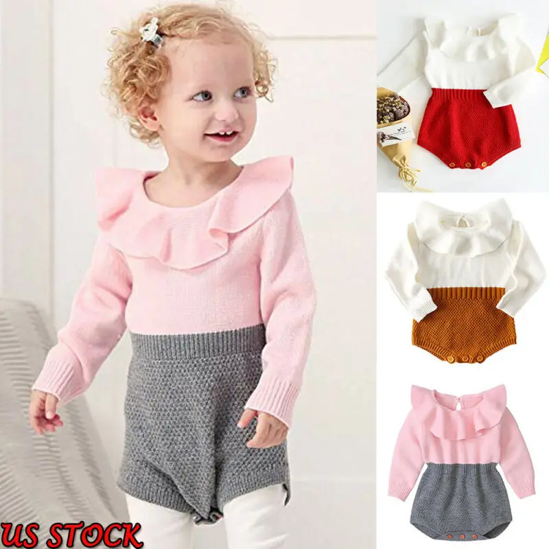 Шерстяная Одежда для новорожденных девочек Комбинезон с длинными рукавами