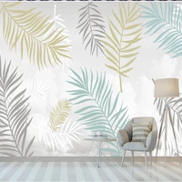 custom wall cloth simple color plant leaves oil painting wallpaper living room bedroom tv background wall decor mural 3d fresco