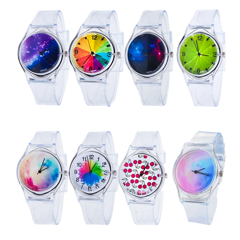 

Fashion Transparent Clock Silicone Watches Women Casual Sport Novelty Crystal Ladies Wristwatches Watch Cartoon reloj mujer