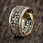 Винтажное мужское кольцо из сплава с резным узором древнего золота, размер 6-13