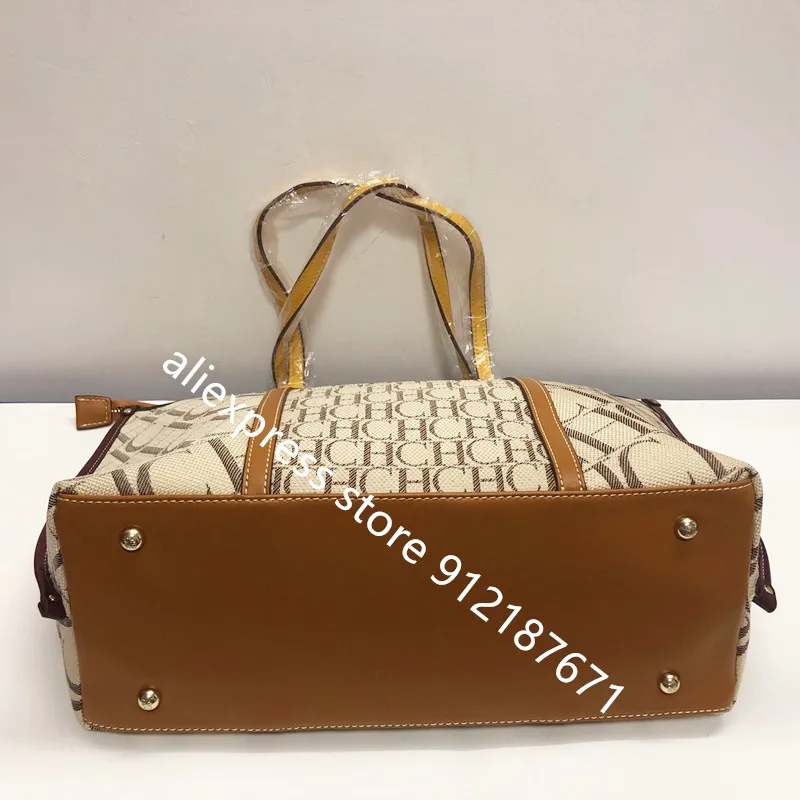 

Fashion CH Letter Women Casual Large Shopping Totes Desinger Purse Bolsa Canvas PU Handbag