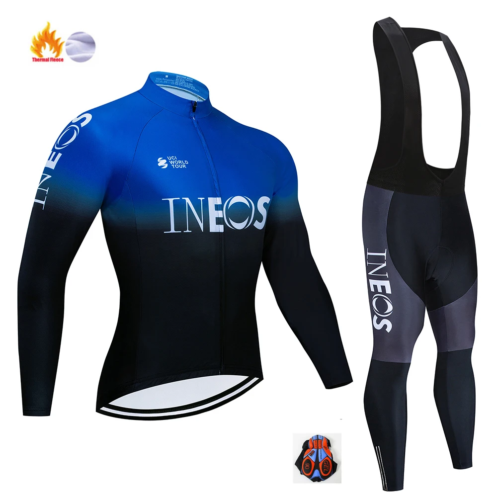 5 Велокофты INEOS Длинная зимняя теплая флисовая одежда для велосипеда MTB велосипедная Одежда Майо Ropa Ciclismo Hombre 9D гель - Цвет: 5