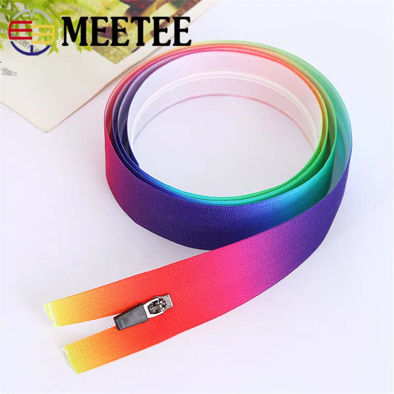 Meetee 5 ярдов 3#5# нейлон открытый конец водонепроницаемый застежки-молнии для шитья DIY Красочные молнии Швейные спортивные пальто одежда доступны ZK545
