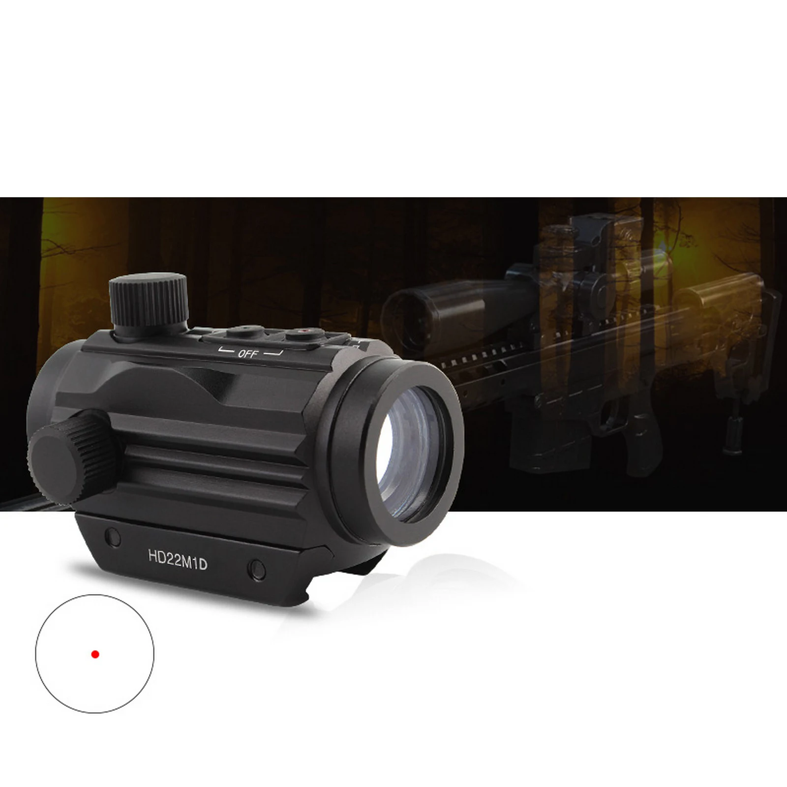

1X22 MM Red/Green Dot Sight Rail Riflescope Reflex with 20MM Dovetail Rifle Tactical Scope Plastic Hunting Sight Scope