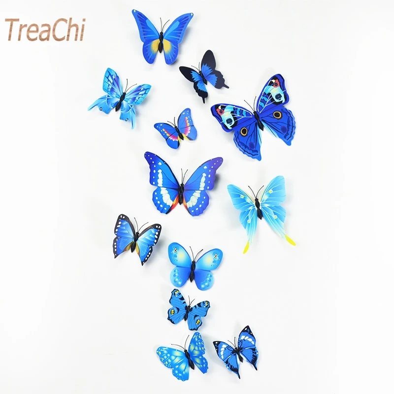 12 шт. художественный дизайн 3D бабочка Свадебный декор наклейка на стену домашний
