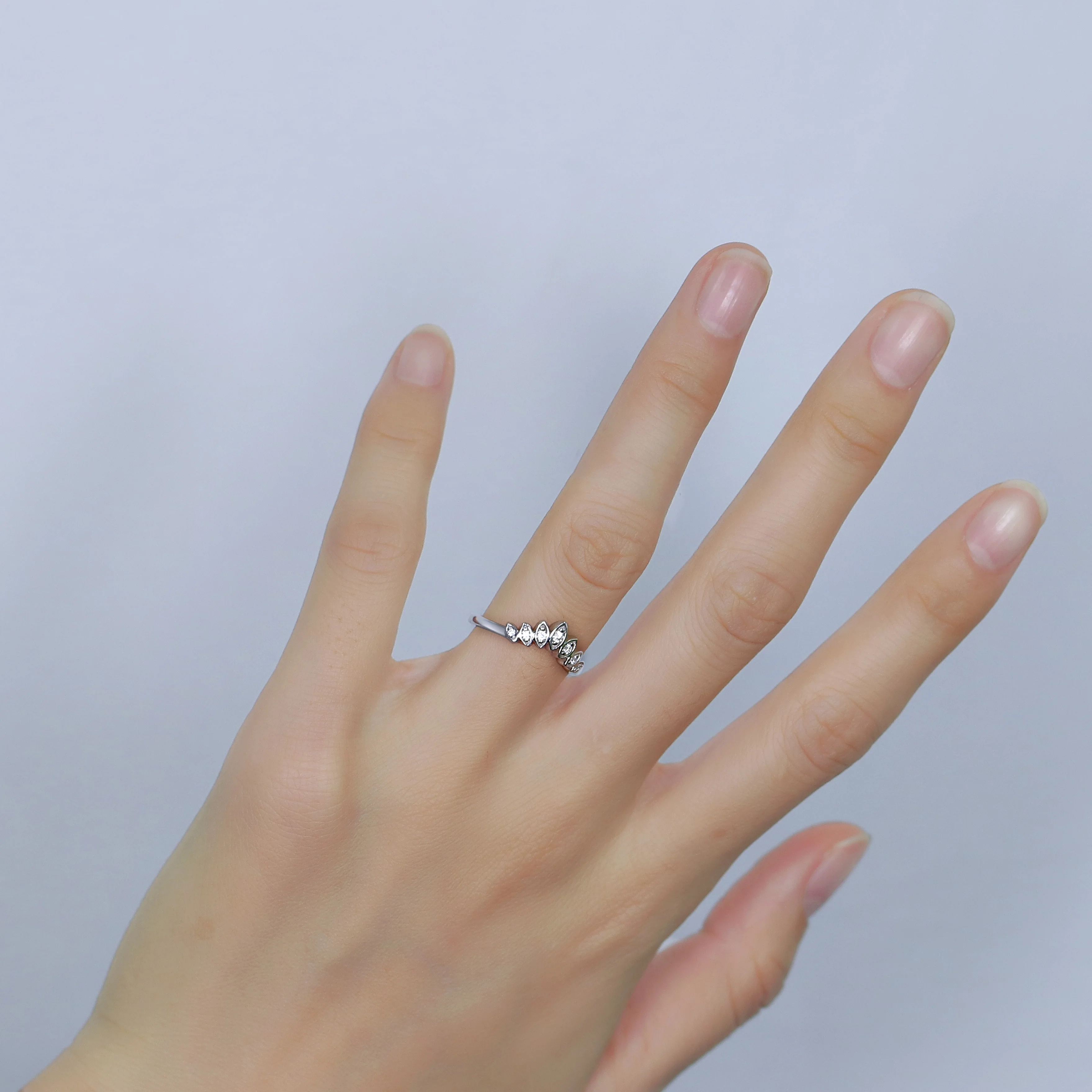 Transmems 10 к белое золото центр Маркиза Форма круглый F бесцветный Муассанит Корона