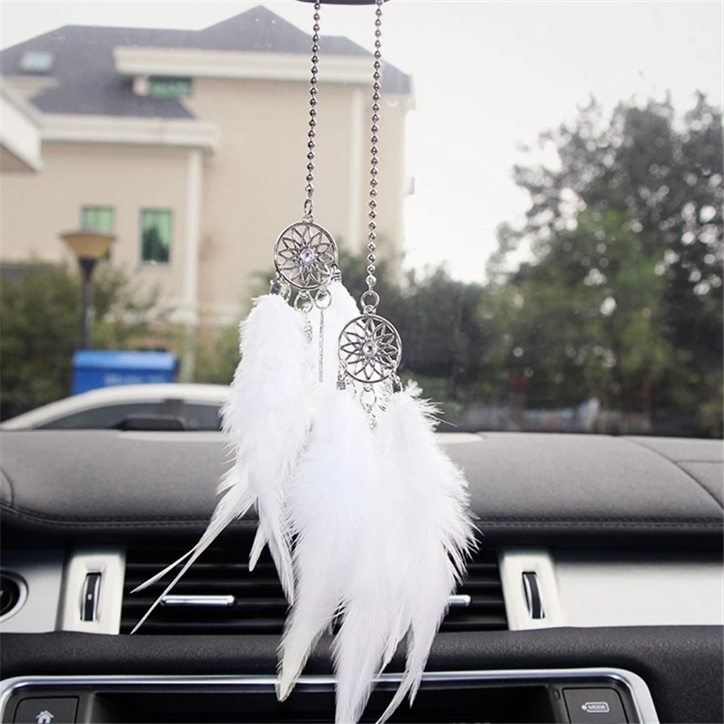 

Mini Dream Catcher Car Pendant Wind Chimes Feather Decoration Home Decor & Wall Hanging Adornment Handmade Dreamcatcher Gifts