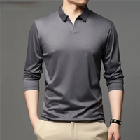 brand spring autumn new arrivals high quality 100 soft cotton fashion collar long sleeve polo shirt men clothing